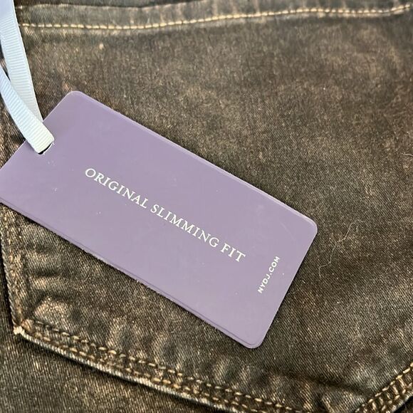 NYDJ Beat Leather Brown Jeans 18W Skinny - Picture 6 of 16